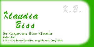 klaudia biss business card